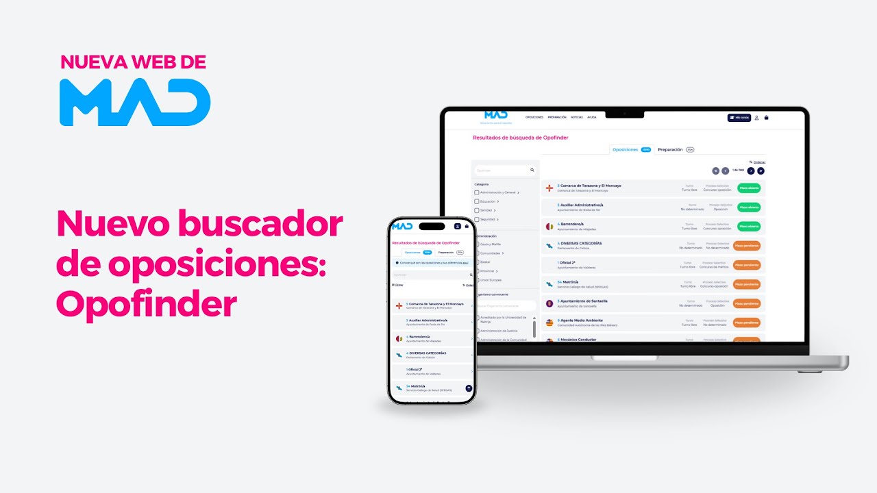 ✨ Descubre Opofinder: el buscador de oposiciones de MAD