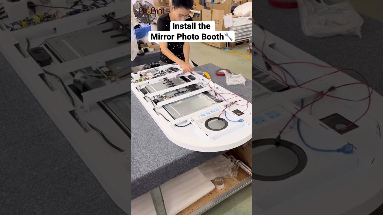 How to install mirror photo booth?👀#photobooth #factory #mirrorbooth #event #weddings #phoprint
