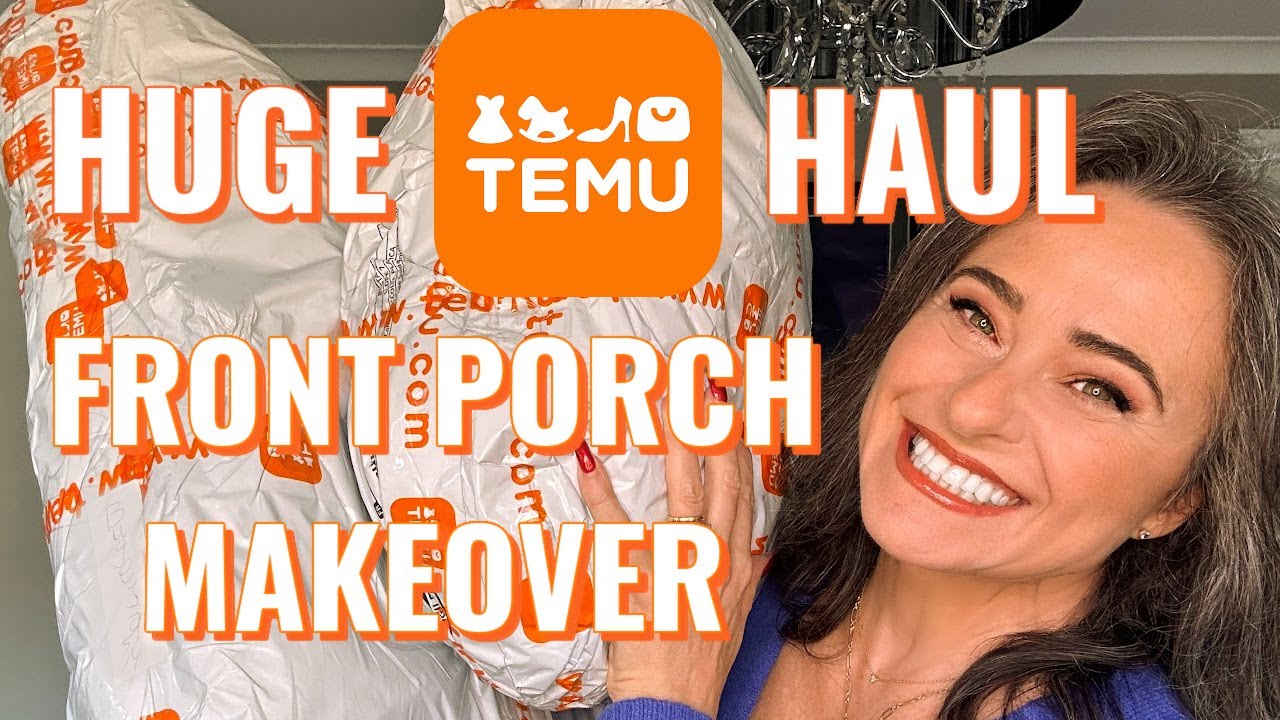 HUGE TEMU HAUL | CHEERY AND BRIGHT PORCH MAKEOVER