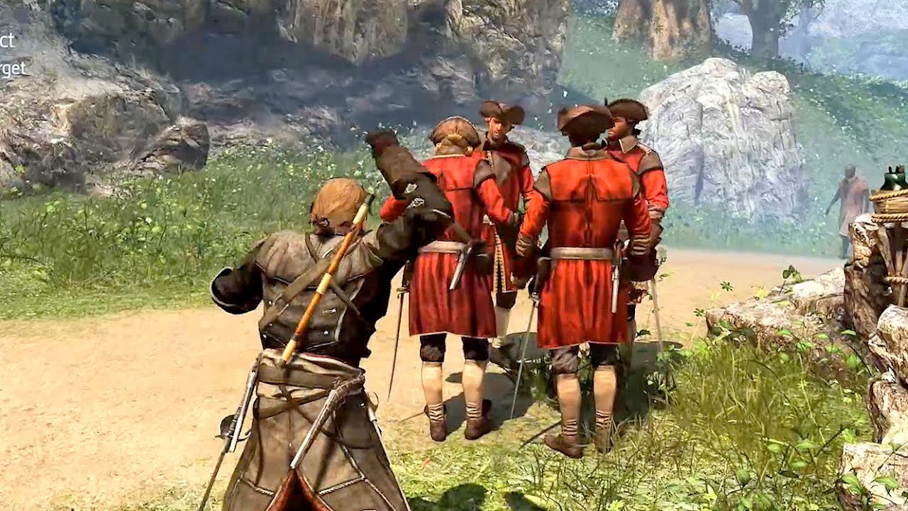Assassin's Creed 4 Black Flag Templar Armor Outfit & Assassin Contracts Montage Stealth & Combat