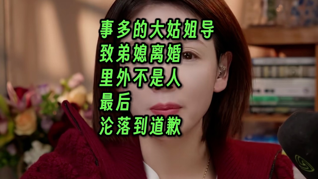 事多的大姑姐，导致弟媳离婚，里外不是人，最后沦落到道歉