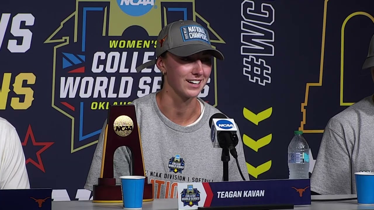 Texas softball postgame reaction to WCWS championship win vs. Texas win: full press conference