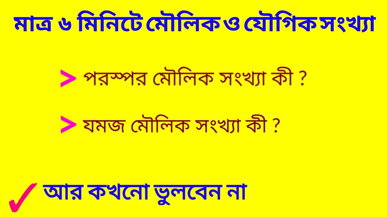 পরস্পর মৌলিক সংখ্যা কী ? মৌলিক সংখ্যা বের করার উপায় || সহজ নিয়ম