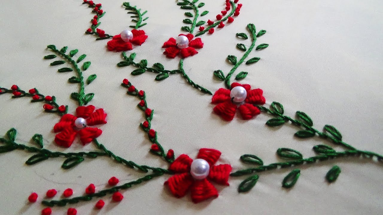 Hand Embroidery: Neckline Embroidery