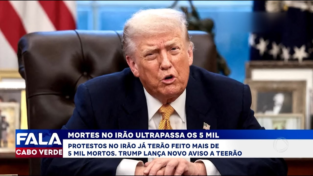 Protestos já ultrapassam 5 mil mortos no Irão e Trump manda aviso | Fala CV - Internacionais