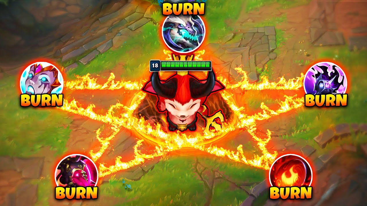 PENTA BURN TEEMO COOKS YOU IN SECONDS! (5 BURNS COMBINED)