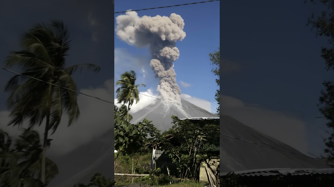 Powerful Mayon Volcano Eruption | Evacuation Zone 12km | 4K Ultra HD Nature Ambience | Philippines