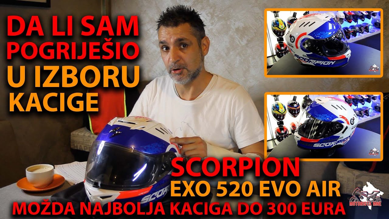 SCORPION EXO 520 EVO AIR - DA LI SAM POGRIJEŠIO - NAJBOLJA KACIGA DO 300 EURA