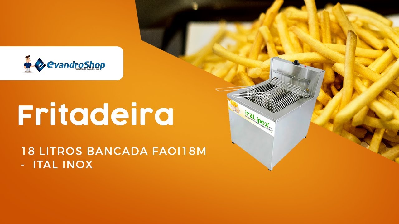 Fritadeira Industrial Água e Óleo Elétrica | 18 Litros Bancada | FAOI18M - ITAL INOX
