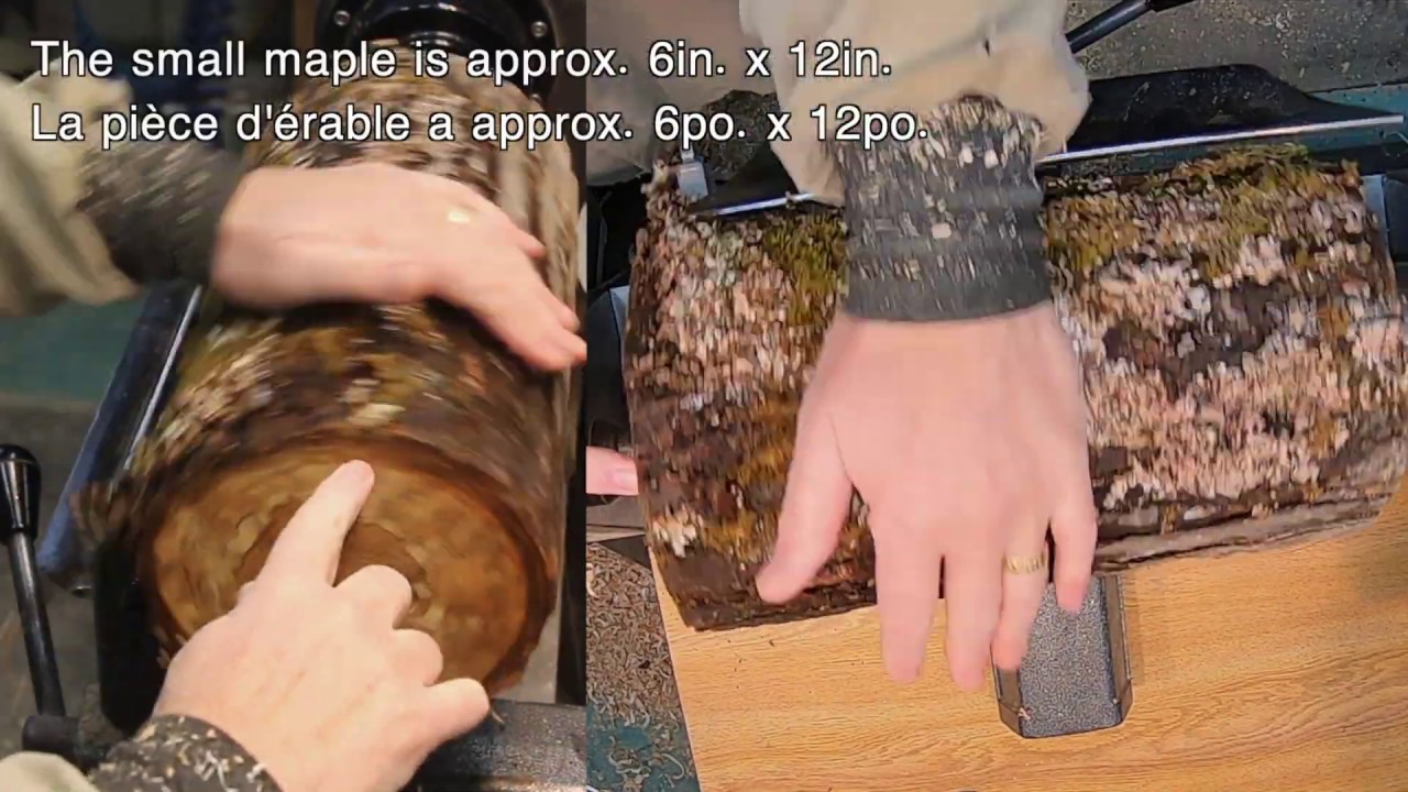 Woodturning Hollow form vase green wood. Tournage sur bois vase en bois vert
