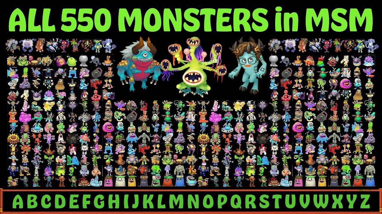 All My Singing Monsters Compared (A–Z)