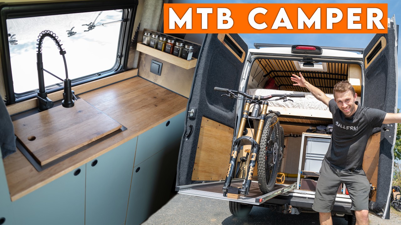 Roomtour 🚲🚐 Autarker MTB Adventure Camper  - BIKE GARAGE und LUXUS K&Uuml;CHE 😍 | Lane 6 Riders