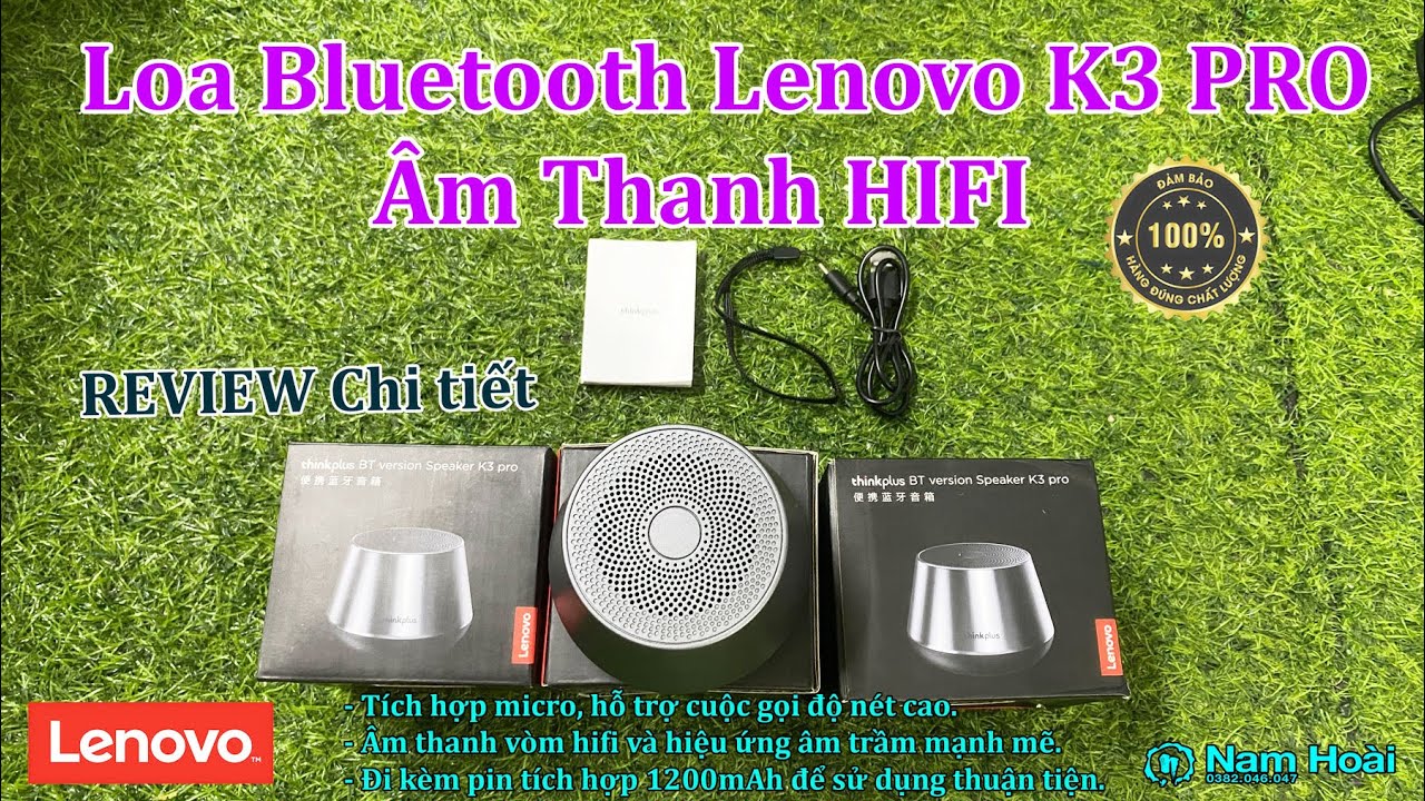 Test Loa nghe nhạc mini Bluetooth Lenovo K3 PRO Âm Thanh HIFI sống động | Nam Hoài Shop