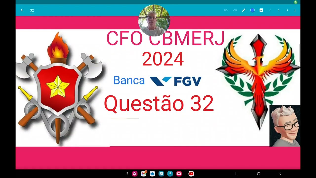 CFO CBMERJ 2024, questão 32, Quando dividimos o polinômio 𝑃(𝑥) = 𝑥2 + 23𝑥 + 24 por 𝑥 + 1, o resto