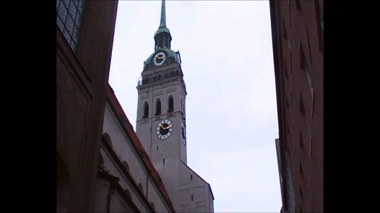 München, St.Peter: Reihenläuten mit Glocke 3,2 und Festgeläut (mit alter Kamera)