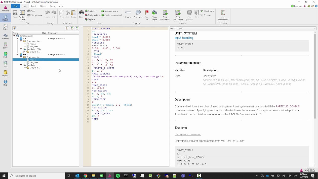 Create project from existing model