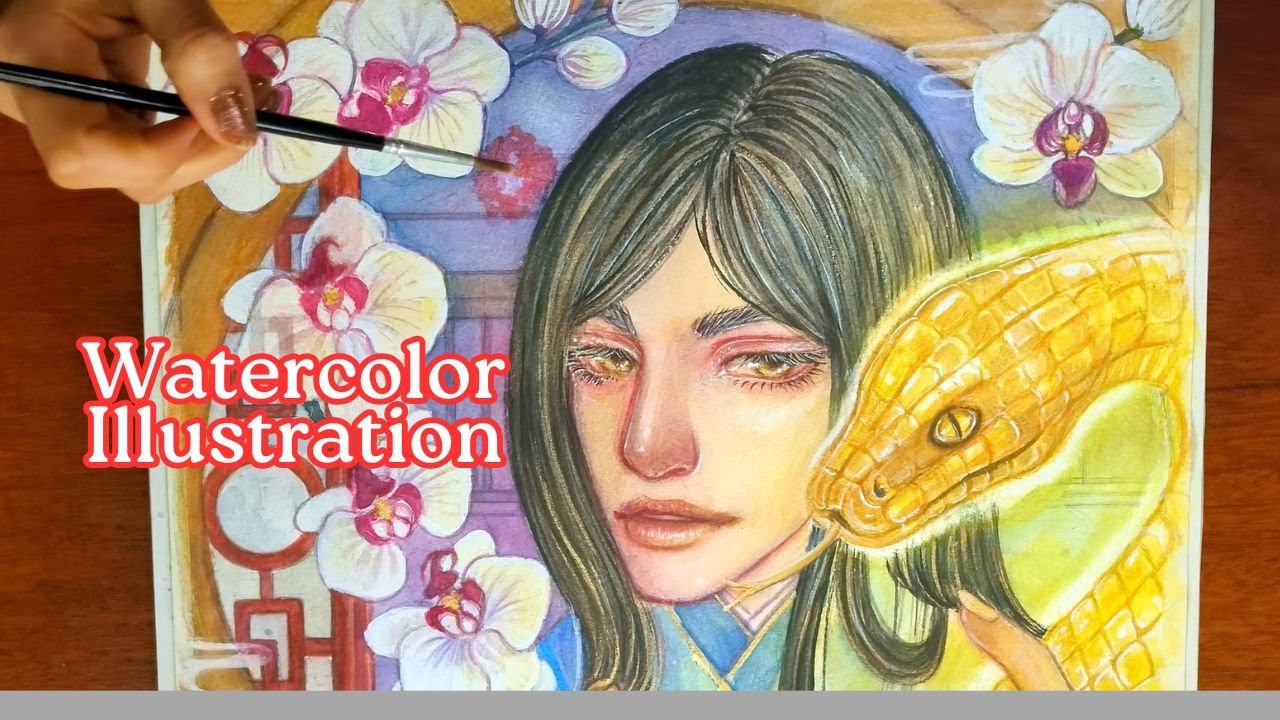 🎨 Ilustração em Aquarela | Ano da Serpente 🐍✨ | Parte 05- FINAL