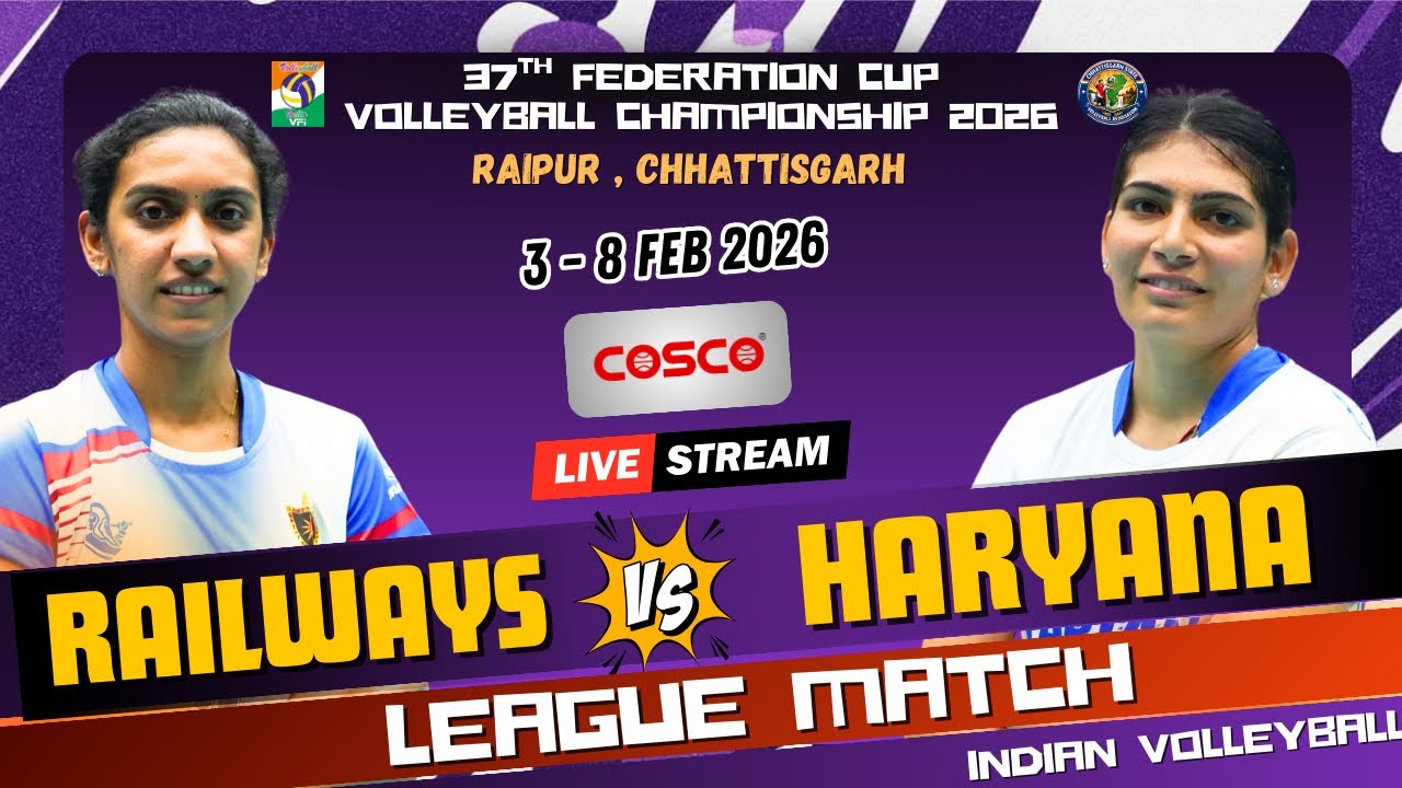 Indian Railways Vs Haryana | Womens 🔥HD Live | 37th Federation Cup Volleyball Championship 2026