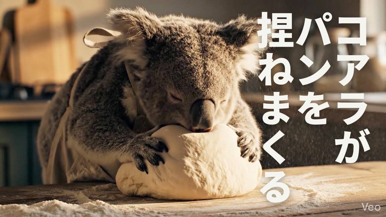 【ASMR】コアラがパンを捏ねまくる