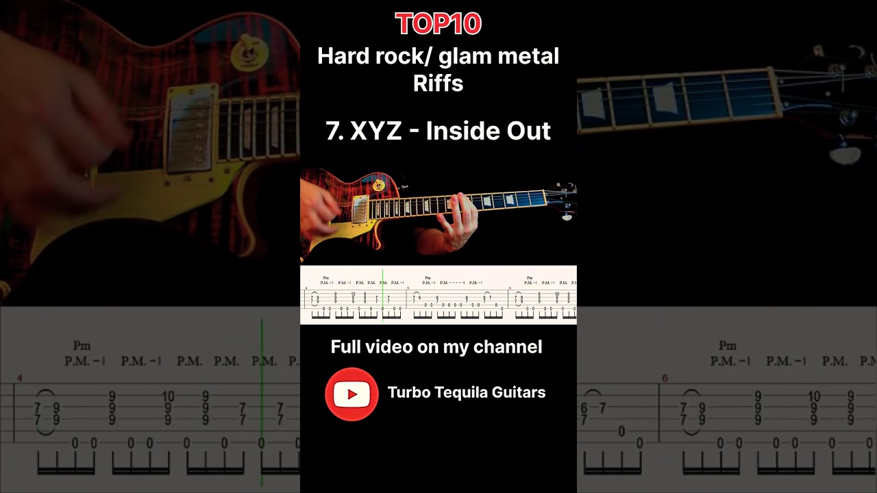 Top10 80&rsquo;s Hard rock/ glam metal riffs + TAB | 7. XYZ - Inside Out