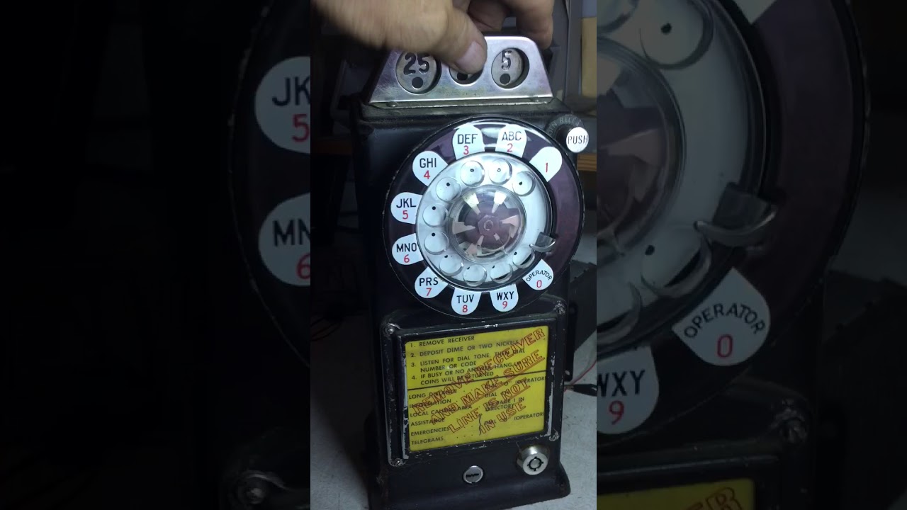 Vintage 3 Slot public coin op pay telephone
