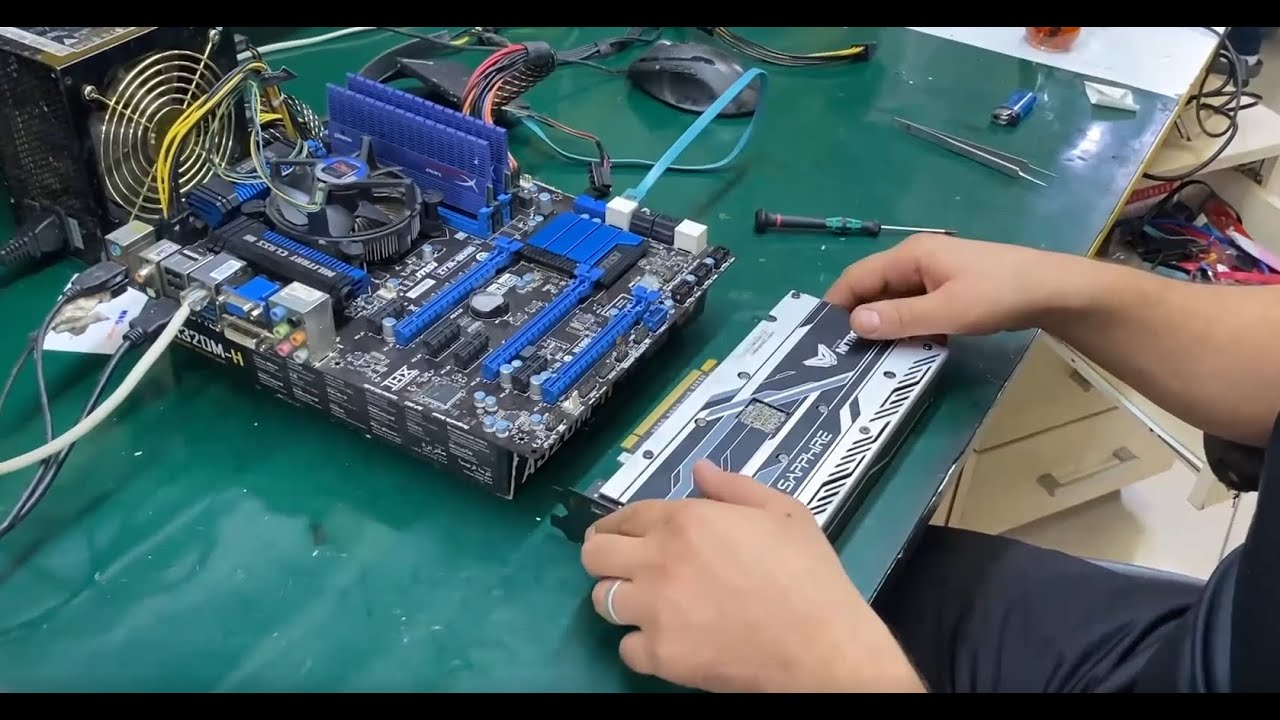 Rx 570 yanık PCB ve hatalı mosfet montajı