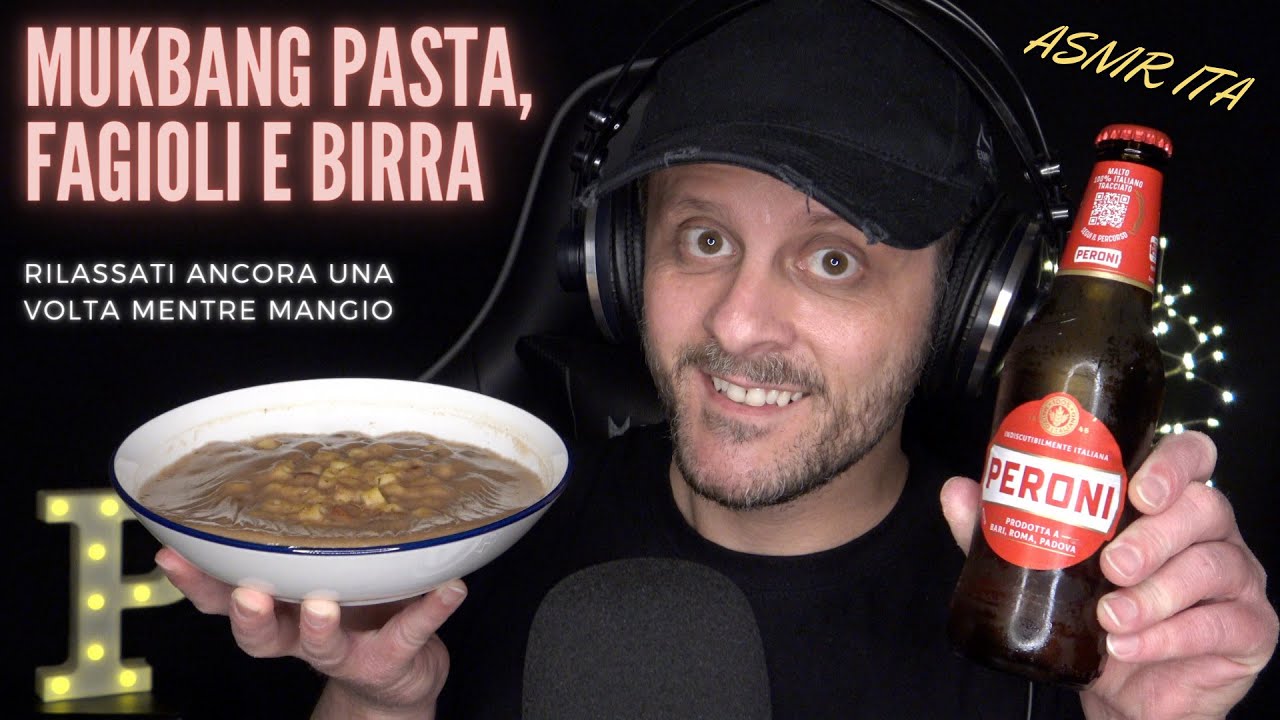 ASMR ITA | Ceno con Pasta e Fagioli e una bella Birra fredda | Eating & Drinking 🍜😴🍺