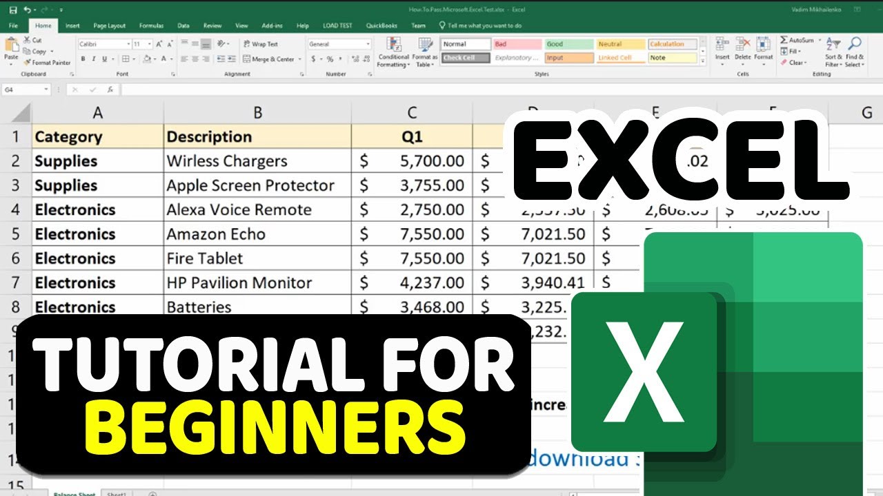 Excel Tutorial For Beginners
