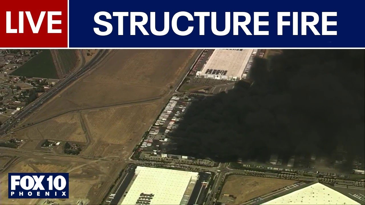 🔴LIVE: Massive structure fire in Tracy, CA | FOX 10 Phoenix