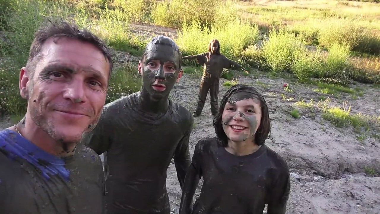 Mud fun with the kids, getting all muddy