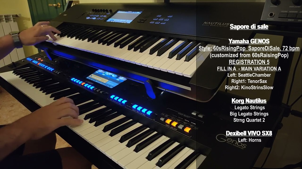 Sapore di sale, Gino Paoli - Yamaha Genos, Korg Nautilus, Dexibell VIVO SX8, Roland Zenology