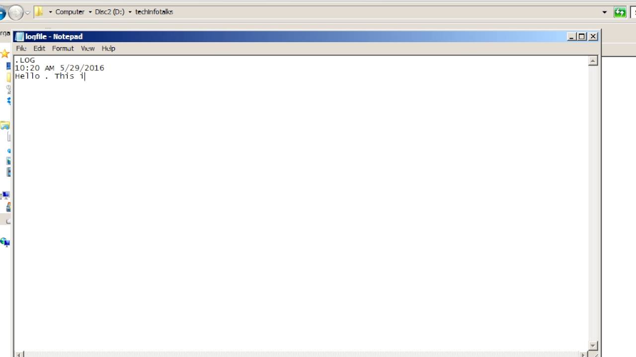 Log file with timestamp
