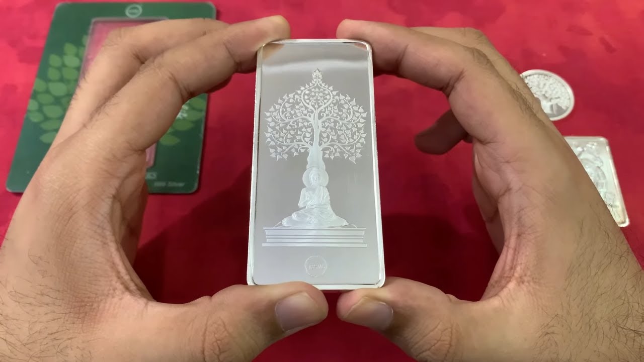 Unboxing Rajasthan Silver Works 100 Gram Buddha Silver Bar & 10 Gram Banyan Silver Coin - RSW Amazon