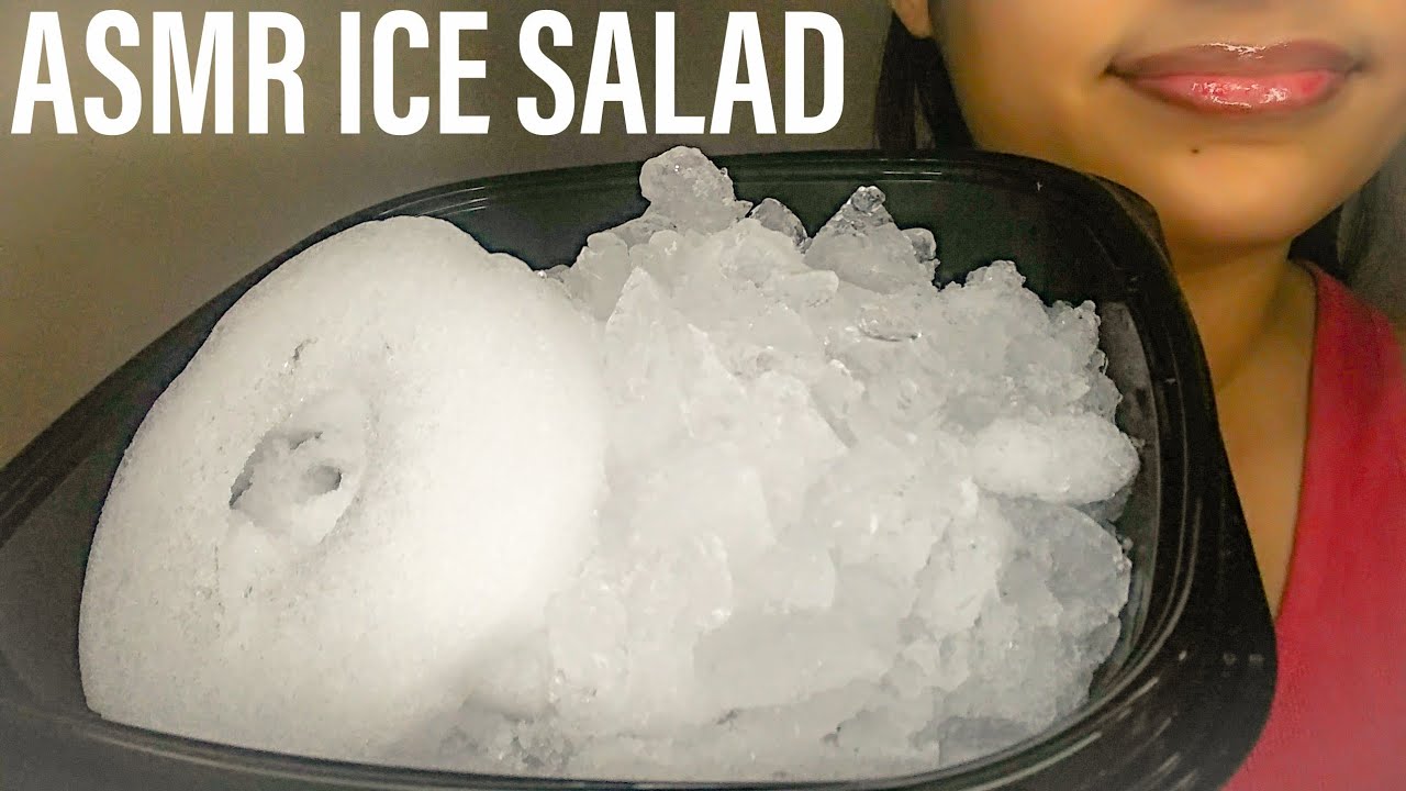 Asmr💙Ice Salad💙Shaved ice+Hard ice+powdery ice at the bottom💙