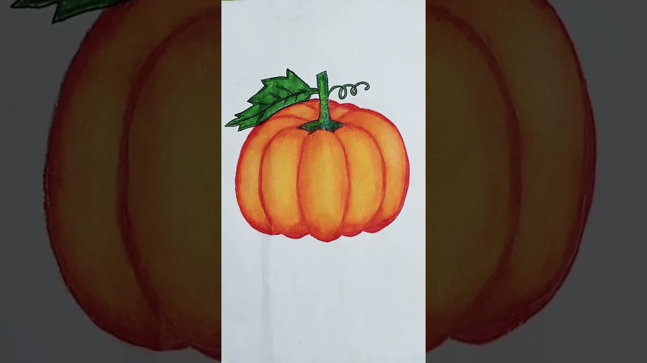 oil pastel pumpkin drawing