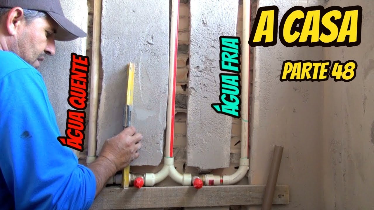 Como ligar água fria e água quente passo a passo  (A CASA PARTE 48)