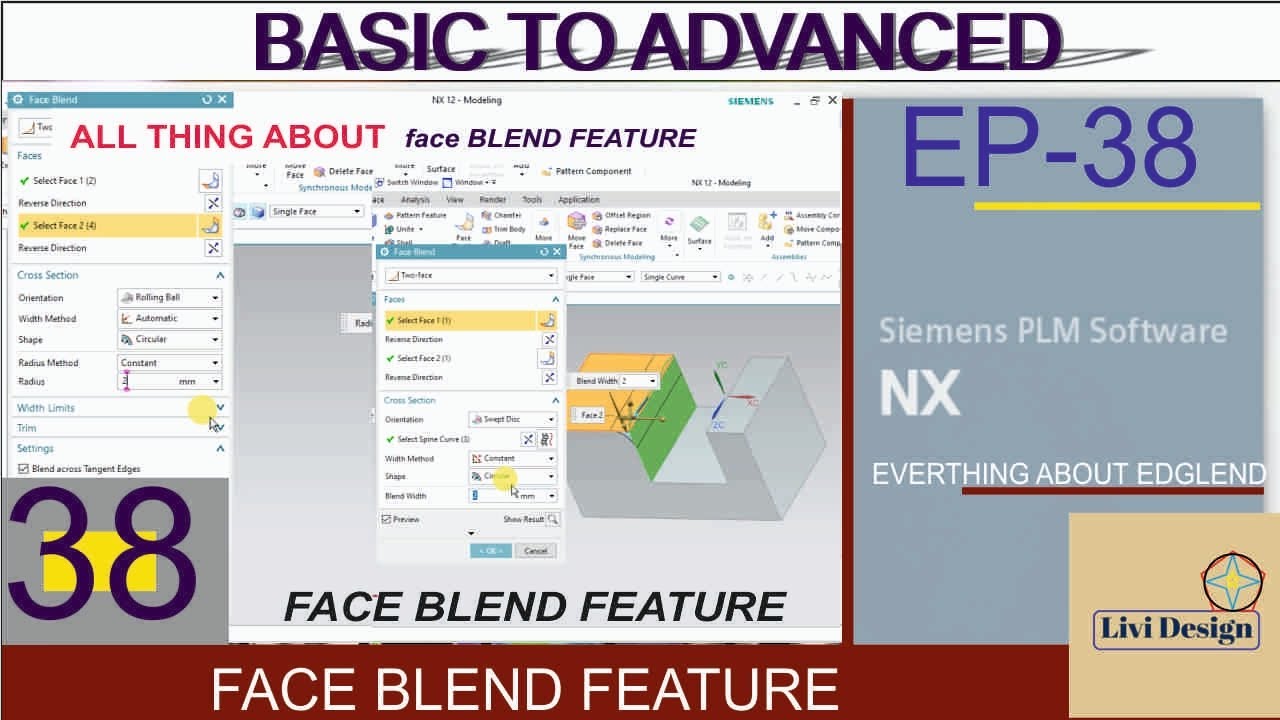 NX TUTORIAL  | Ep -38| FACE BLEND | TWO FACE BLEND | Complete  face blend 
