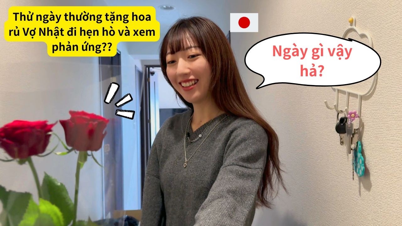 Thử ngày thường tặng hoa xem phản ứng của Vợ Nhật | Khi đi hẹn hò với gái Nhật có chia tiền không?