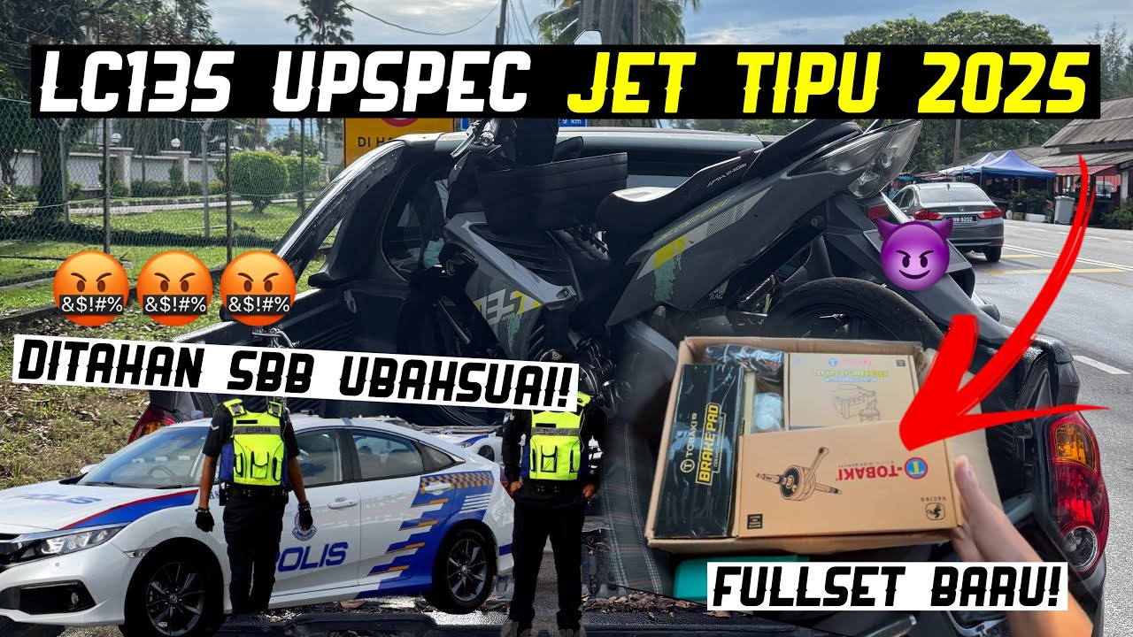 LC135 Up Spec Jet Tipu Ditahan Polis! Bunyi Engine Kasar Rod Goyang! Fullspec Tobaki Racing! 