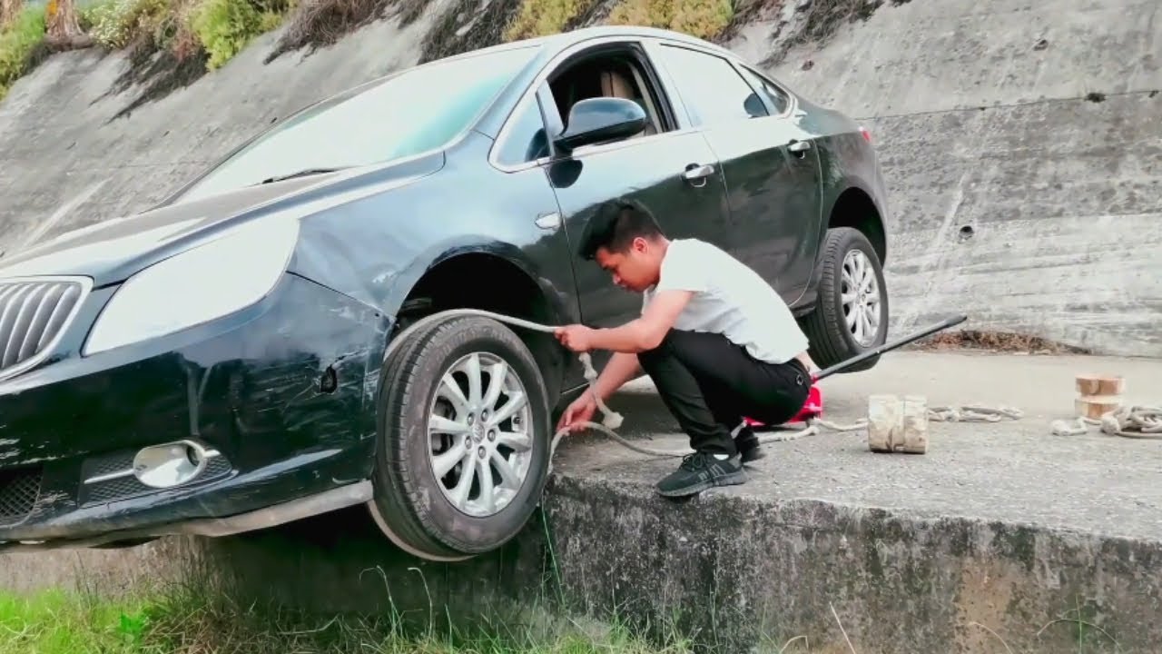 The Car Fell Off The Curb, And Smoke Came Out Of The Wheels.