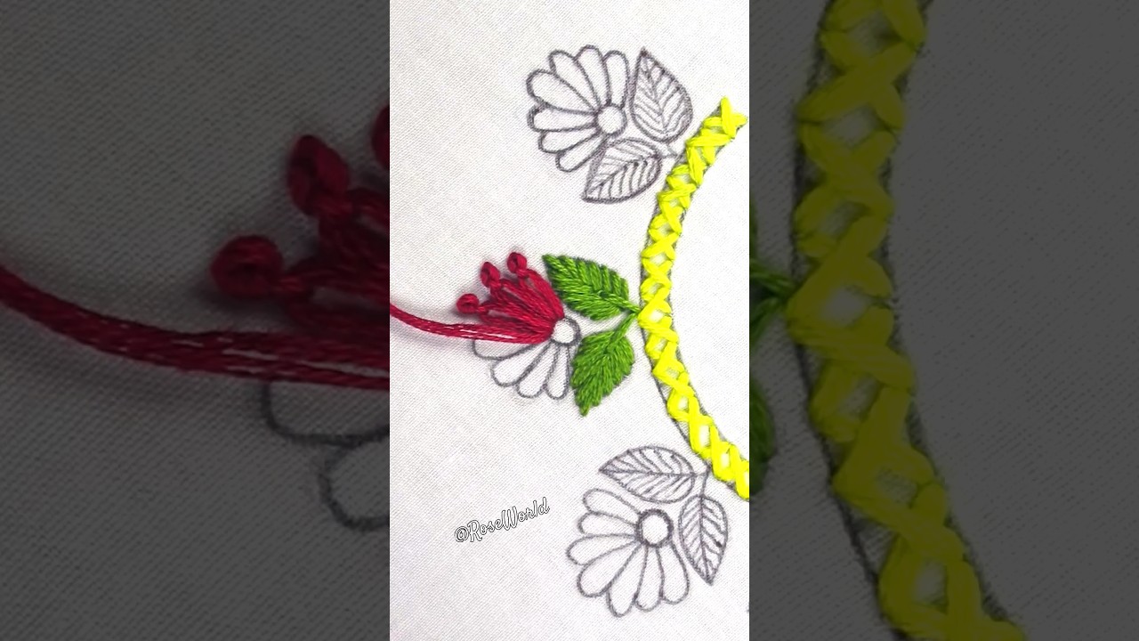 😍 Amazing neck design hand embroidery stitch tutorial🔥🔥
