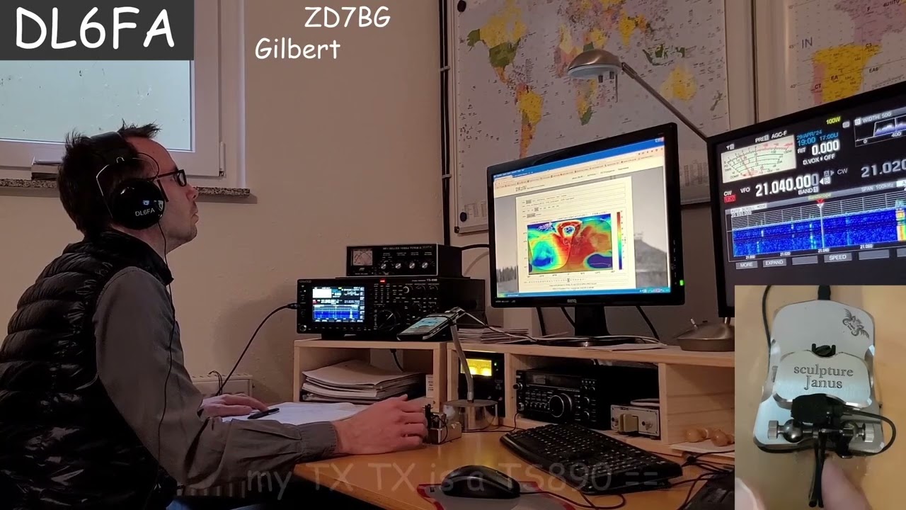CW DX QSO DL6FA with ZD7BG 7500km to St. Helena South Atlantic Morse basic Telegrafie 25 WPM DOK F38