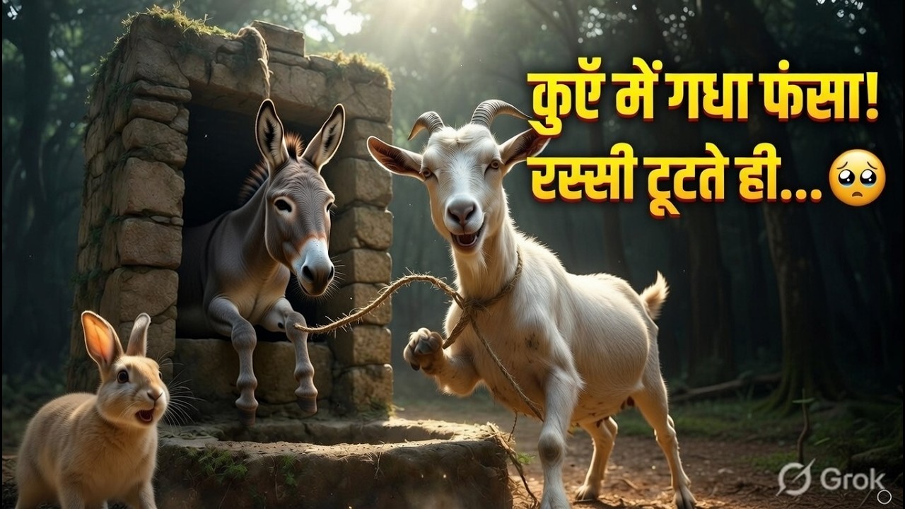 रस्सी टूट रही है! 😱 गधा अब मरेगा? | Teamwork Moral Story #AnimalStory #viralvideo #bakri