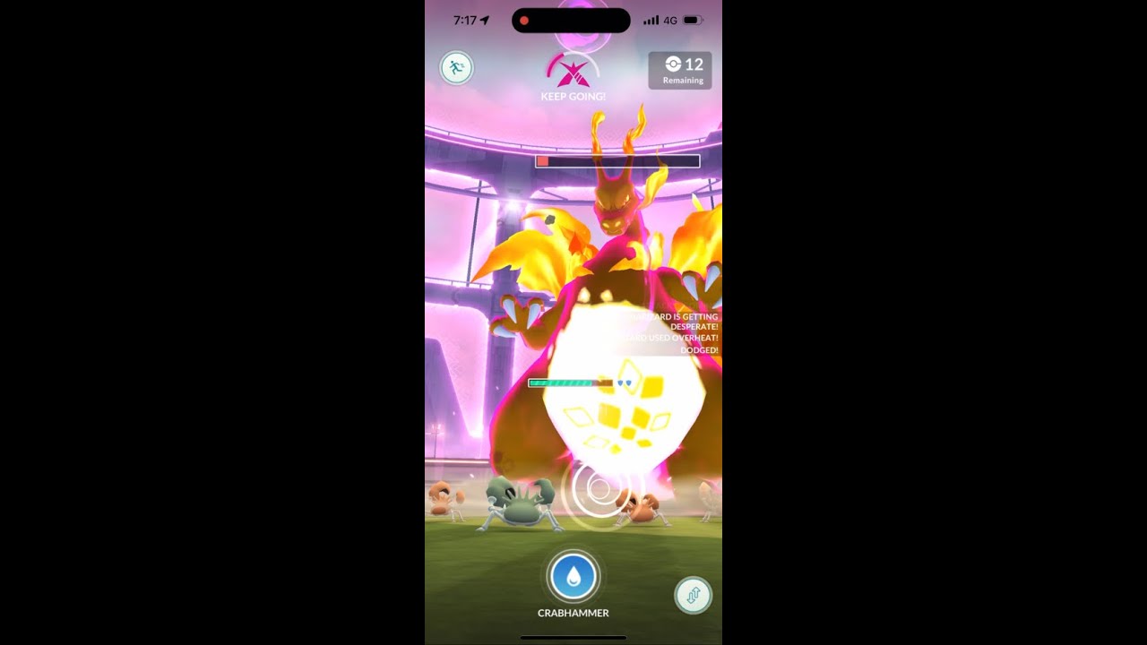 Flamethrower/(Target) Overheat Gigantamax Charizard Quad Battle, No WB, T3 helper, w/ Lv40 team