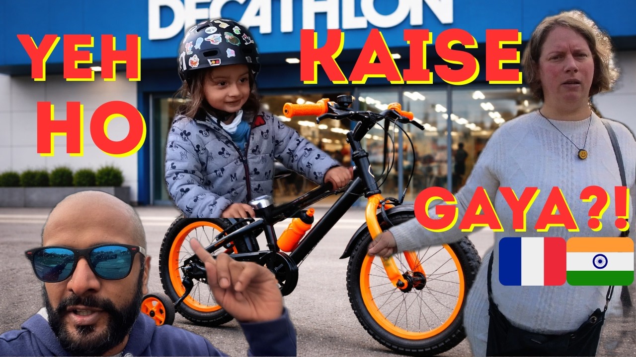 Indian Family in France 🇫🇷 | Ice Skating & Buying a Bicycle from Decathlon | Vlog