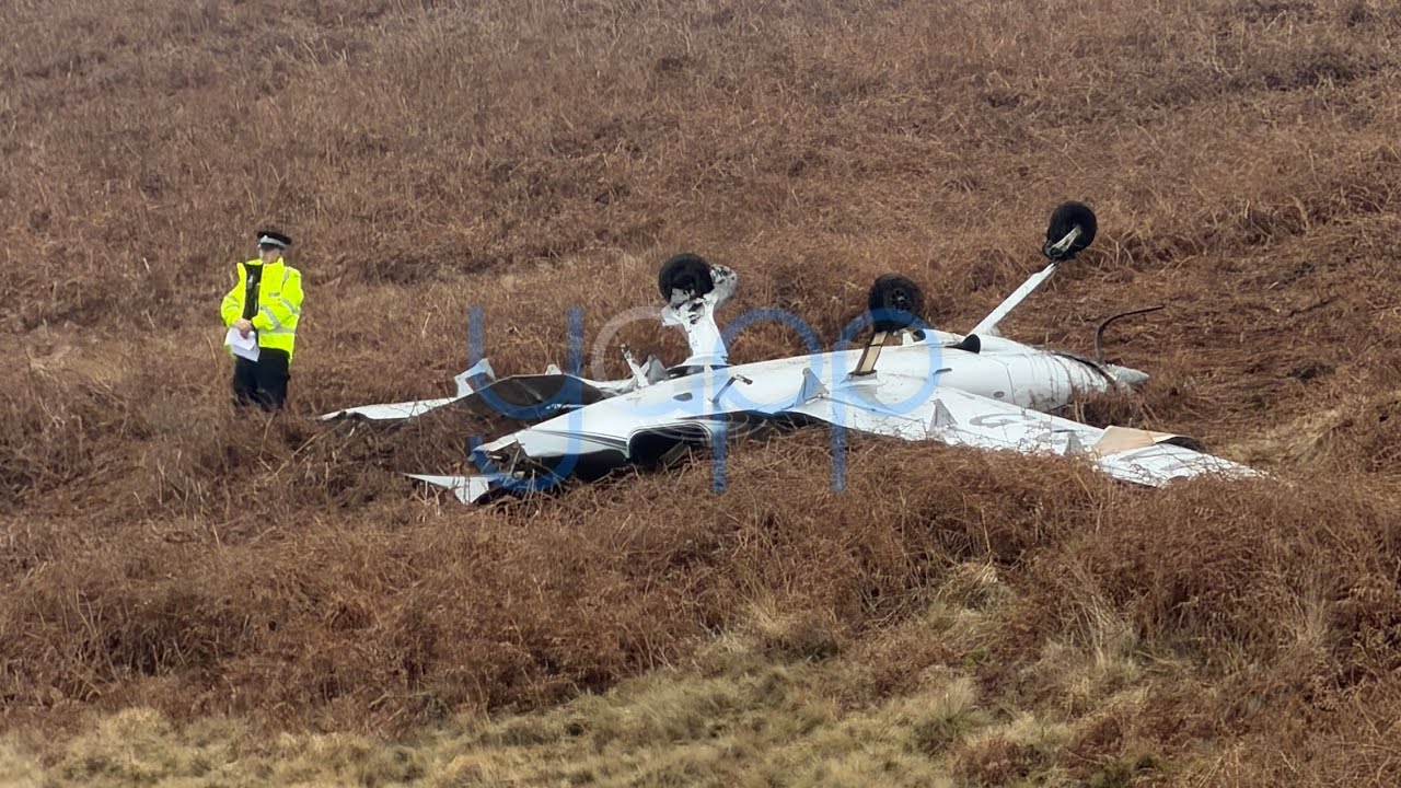 Two men have died after a light aircraft crashed in Littleborough today