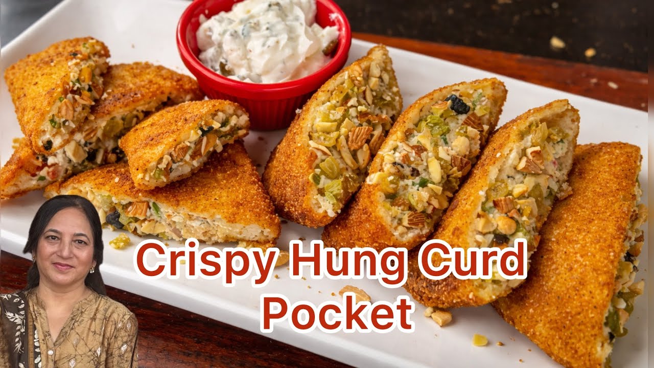 Bread Pocket With Hung Curd Filling | No Maida Stuffing😋😋