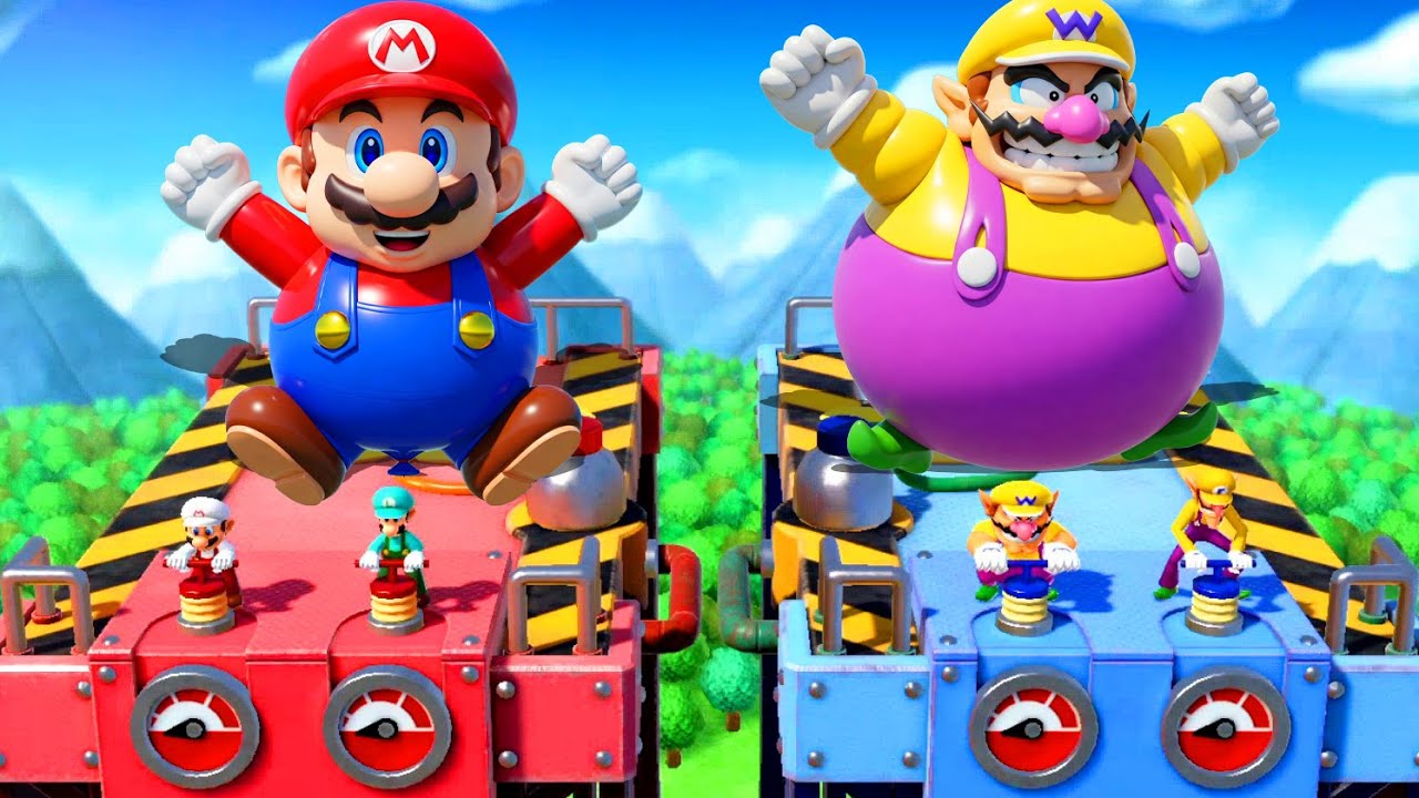 【マリオパーティ スーパースターズ】バトルミニゲームマリオ VsルイージVsワリオVsワルイージ(最強CPU｢たつじん」)