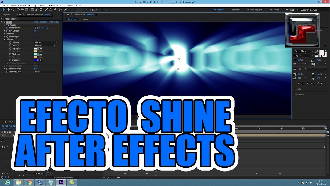Efecto Shine en After Effect
