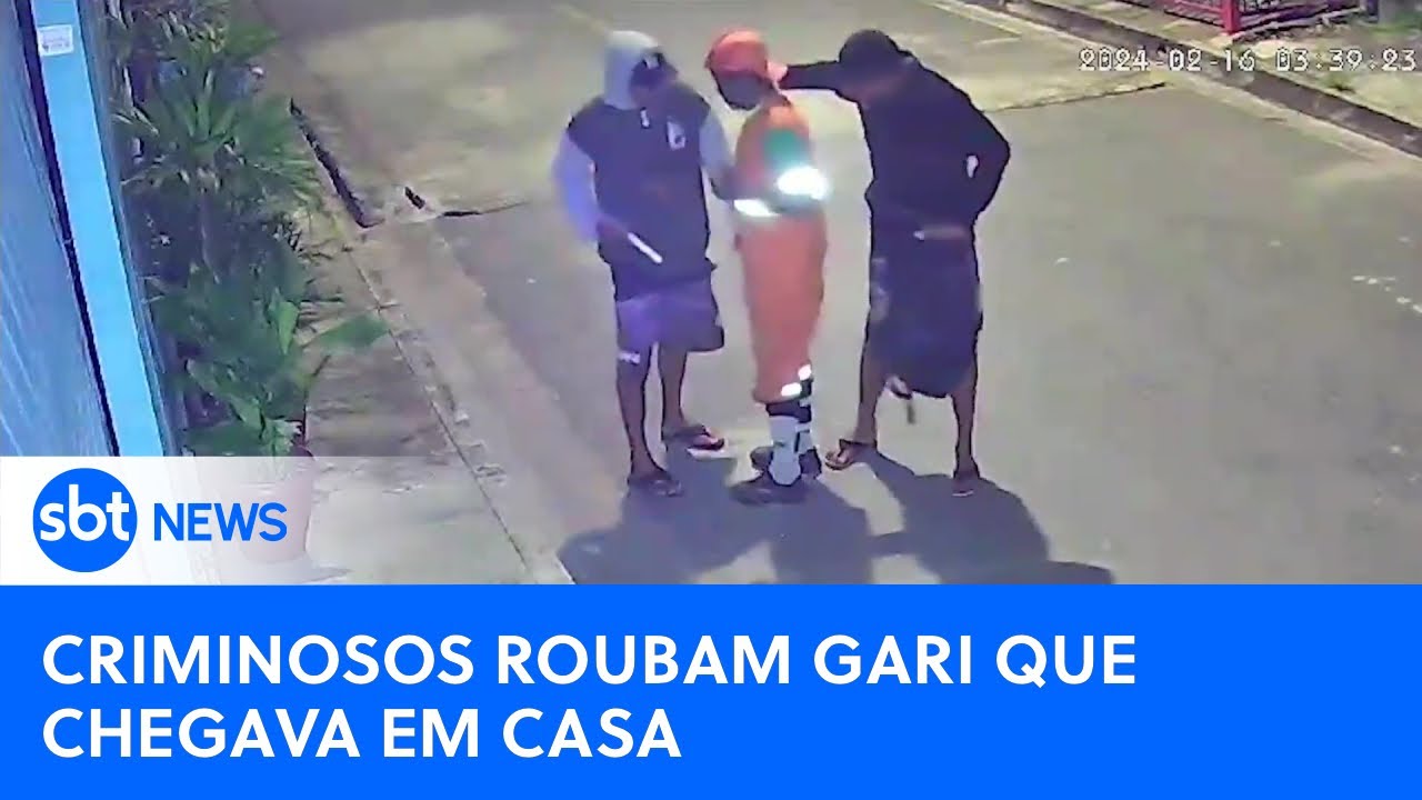 Bandidos roubam gari após longa madrugada de trabalho |#SBTNewsnaTV(20/02/24)